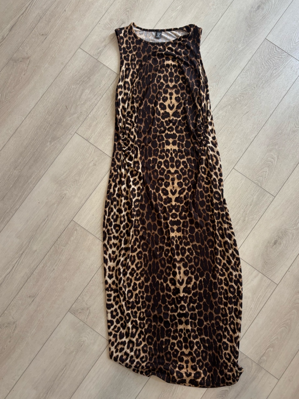 SHEIN 1XL Leopard Print Sleeveless Maxi Dress